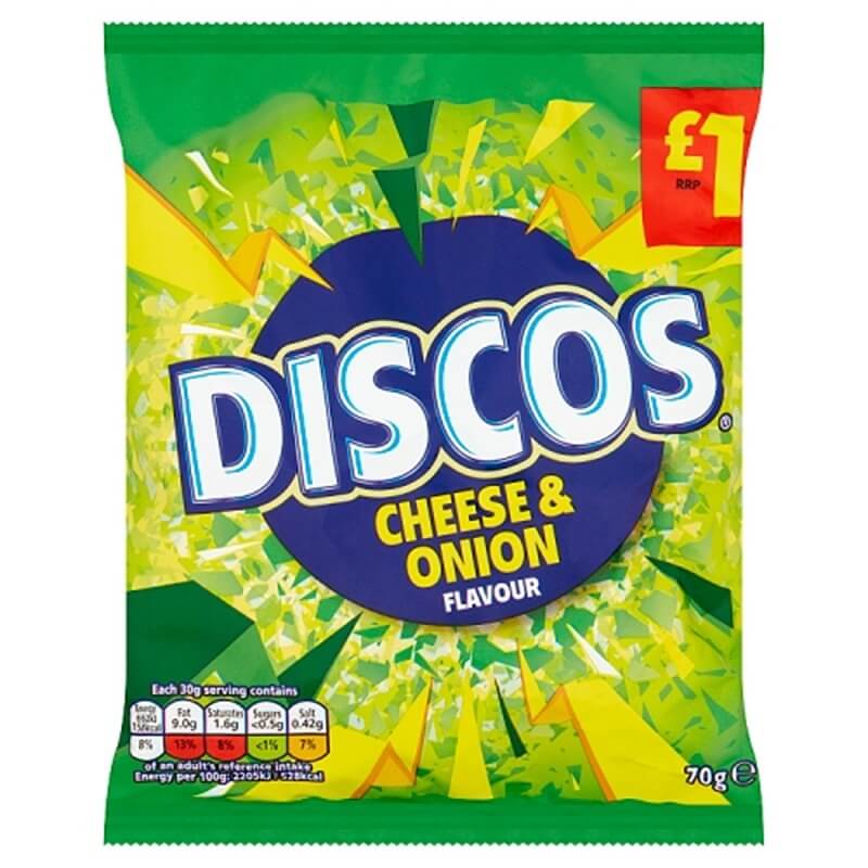 DISCONTINUED Discos Crisps Cheese And Onion Flavour 70g Origins World