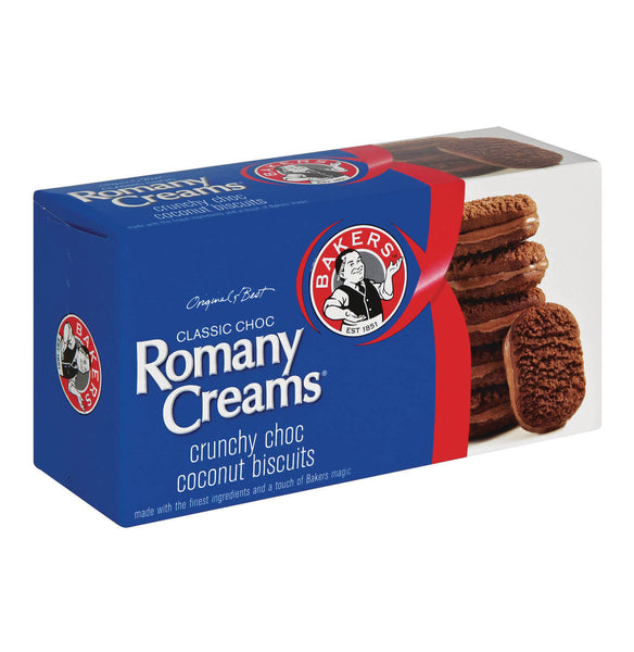 Bakers Romany Creams Classic Chocolate (Kosher)  HEAT SENSITIVE ITEM. PLEASE ADD ITEM 122942 TO THE ORDER TO TRY TO PROTECT CHOCOLATES FROM HEAT DAMAGE. 200g