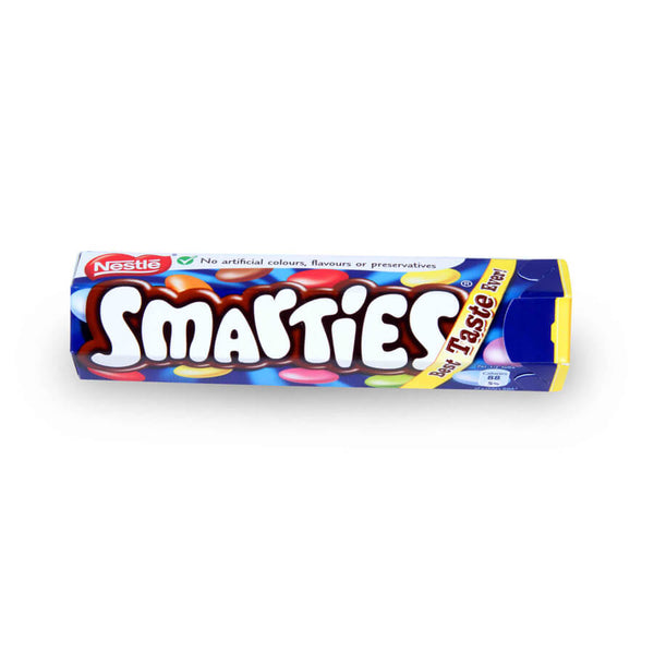 Nestle Smarties Tube  HEAT SENSITIVE ITEM. PLEASE ADD ITEM 122942 TO THE ORDER TO TRY TO PROTECT CHOCOLATES FROM HEAT DAMAGE. 38g