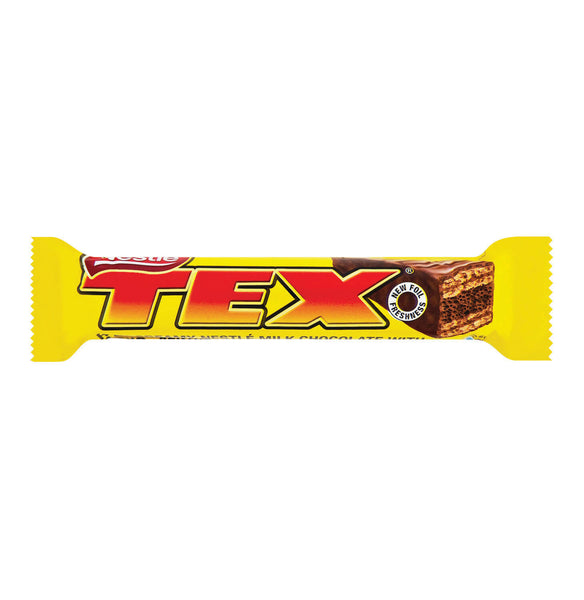 Nestle Tex Bar Original (Kosher)  HEAT SENSITIVE ITEM. PLEASE ADD ITEM 122942 TO THE ORDER TO TRY TO PROTECT CHOCOLATES FROM HEAT DAMAGE. 40g