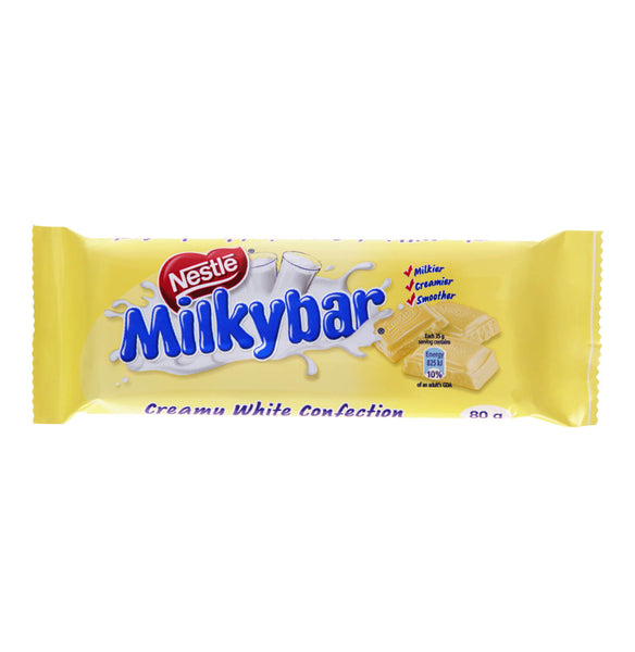 Nestle Milkybar Original (Kosher)  HEAT SENSITIVE ITEM. PLEASE ADD ITEM 122942 TO THE ORDER TO TRY TO PROTECT CHOCOLATES FROM HEAT DAMAGE. 80g