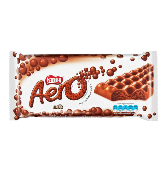 Nestle Aero Milk Chocolate Extra Large Bar (Kosher)  HEAT SENSITIVE ITEM. PLEASE ADD ITEM 122942 TO THE ORDER TO TRY TO PROTECT CHOCOLATES FROM HEAT DAMAGE. 135g
