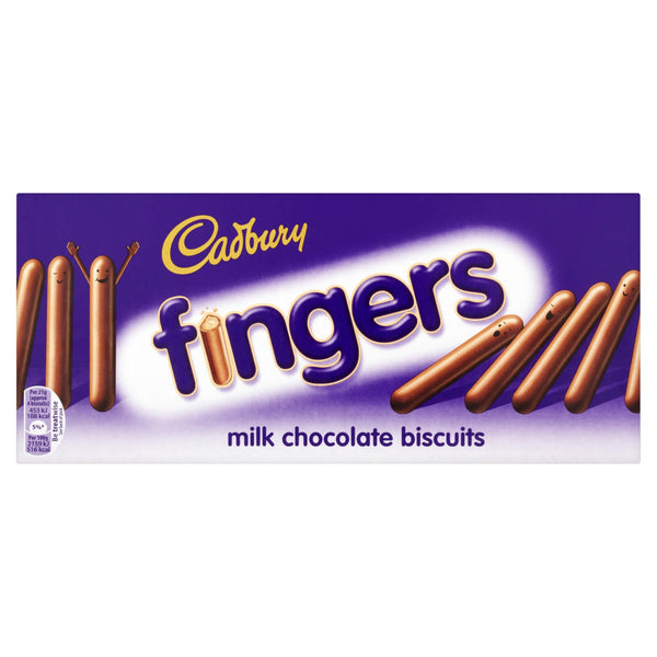 Cadbury Fingers Biscuits Milk Chocolate  HEAT SENSITIVE ITEM. PLEASE ADD ITEM 122942 TO THE ORDER TO TRY TO PROTECT CHOCOLATES FROM HEAT DAMAGE. 114g