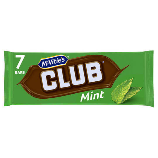 Jacobs (McVities) Club Bars Mint 7pk (HEAT SENSITIVE ITEM - PLEASE ADD A THERMAL BOX TO YOUR ORDER TO PROTECT YOUR ITEMS 154g