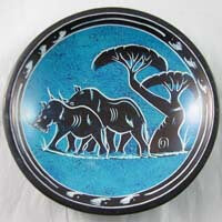 African Hut Soapstone Bowl Size 2 (6") Rhino (Colors and Pictures Vary) 307g