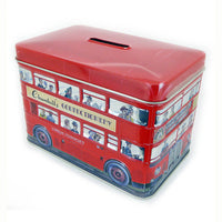 Churchills London Bus Money Bank Tin with English Toffees 150g