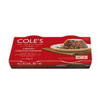 Coles Christmas Pudding Brandy (Pack of 2 Puddings) 250g