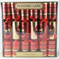 Pudding Lane Christmas Crackers Christmas Pudding Design With Red 12 X 12.5 Inch 387g