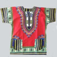 African Hut African Cotton Shirt Red (Size Mens Large) 140g
