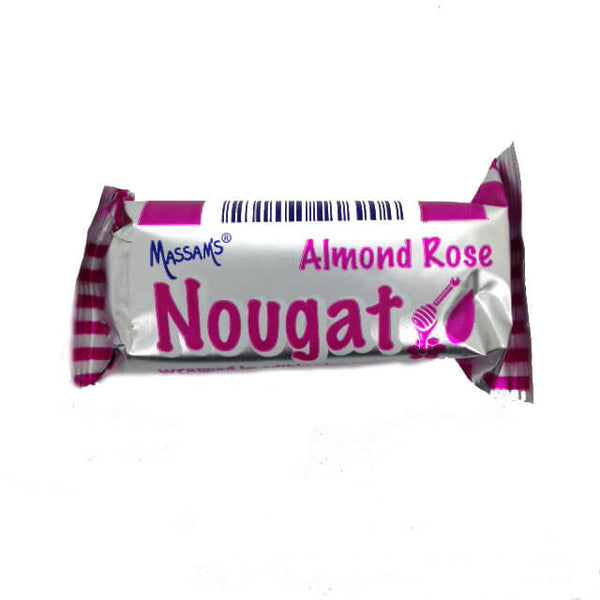 BEST BY JANUARY 2025: Massams Nougat - Rose Almond Bar (Kosher) 25g