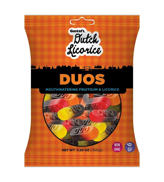 Gustafs Duos Mout Watering Fruit Gum And Licorice 150g