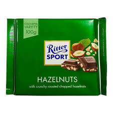 BEST BY JANUARY 2025: Ritter Sport Milk Chocolate with Hazelnuts 100g