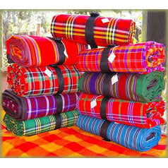 African Hut Masai Shuka African Blanket (Only Red and White Red and Blue and Red Blue and Black Available). Please Specify A Colour in The Comments Section) 3000g