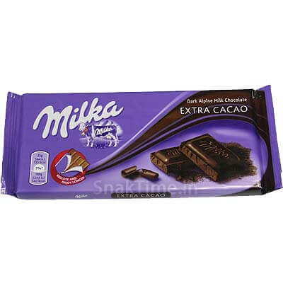 Milka Extra Cocoa Dark Chocolate Bar  HEAT SENSITIVE ITEM. PLEASE ADD ITEM 122942 TO THE ORDER TO TRY TO PROTECT CHOCOLATES FROM HEAT DAMAGE. 90g
