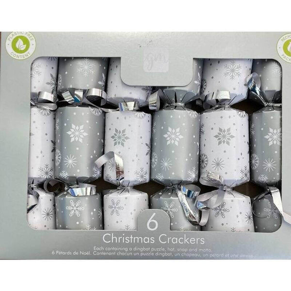 Giftmaker Christmas Crackers Silver and White Mini Crackers 55g