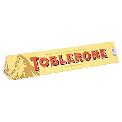 Kraft Toblerone Giant Bar Swiss Milk Chocolate with Honey and Almond Nougat 360g