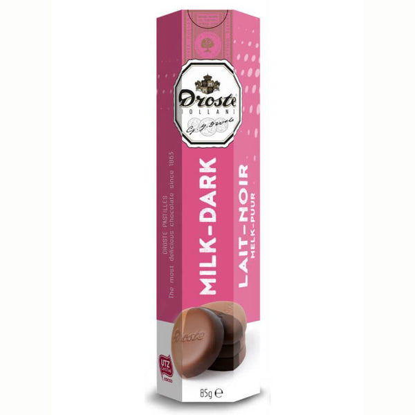 Droste Pastille Dark and Milk Chocolate Tube 85g