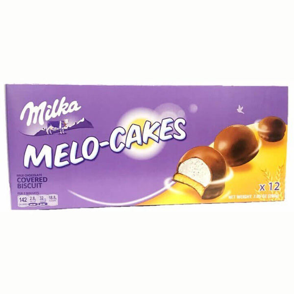 Milka Melo Cakes (Pack of 12 Cakes) (HEAT SENSITIVE ITEM - PLEASE ADD A THERMAL BOX (ITEM NUMBER 114878) TO YOUR ORDER TO PROTECT YOUR ITEMS FROM HEAT DAMAGE 100g