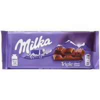 Milka Triple Chocolate Bar (HEAT SENSITIVE ITEM - PLEASE ADD A THERMAL BOX TO YOUR ORDER TO PROTECT YOUR ITEMS 90g
