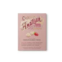 Amatller White Chocolate Leaves with Strawberries Tin 60g