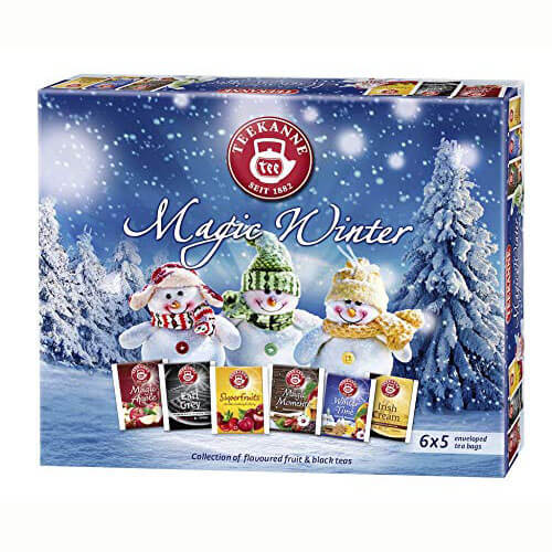 Teekanne Magic Winter Holiday Tea Assorted Box Magic Apple, Ginger Lemon, Winter Time, Magic Moments, Fresh Orange and Sweet Cherry 70g