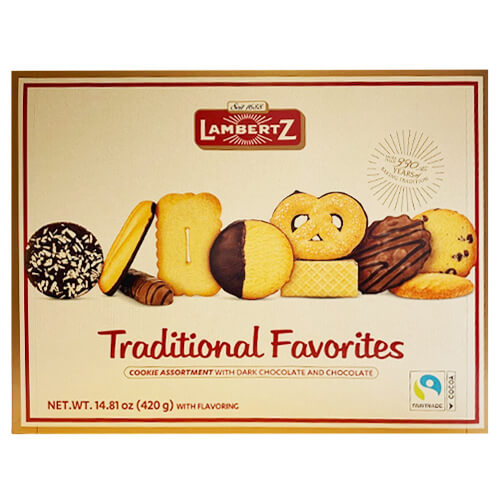 Lambertz Traditional Favorites with Semi Sweet Dark and Milk Chocolate Cookies 420g