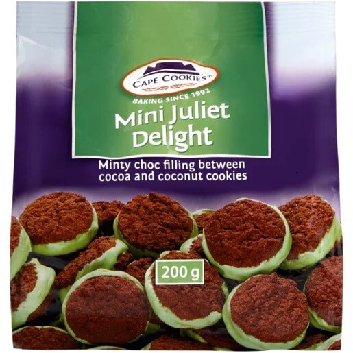 Cape Cookies Cape Cookies Mini Juliet Delight  HEAT SENSITIVE ITEM. PLEASE ADD ITEM 122942 TO THE ORDER TO TRY TO PROTECT CHOCOLATES FROM HEAT DAMAGE. 200g