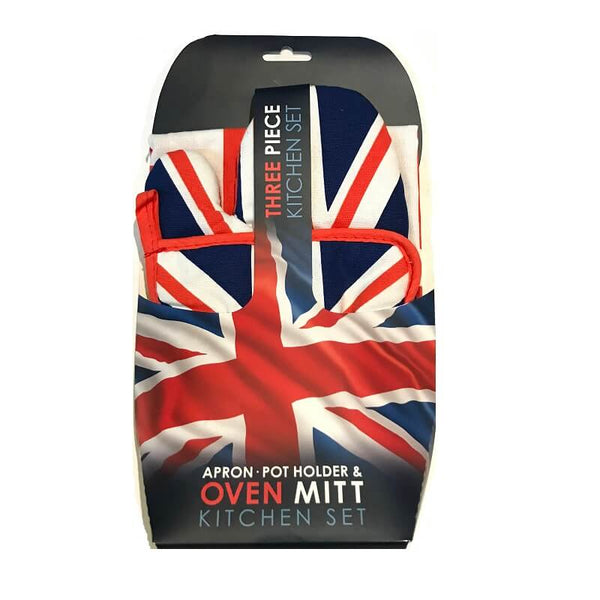 Elgate Union Jack Oven Mitt Pot Holder and Apron Set 300g