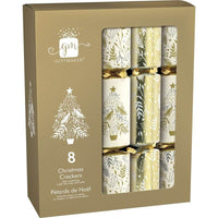 Giftmaker Christmas Crackers Cream and Gold Foliage 8 x 12 Inch 200g