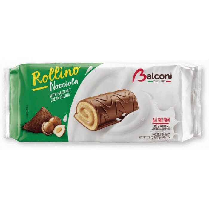 Balconi Rollino Nocciola Cake Rolls 6pk HEAT SENSITIVE ITEM