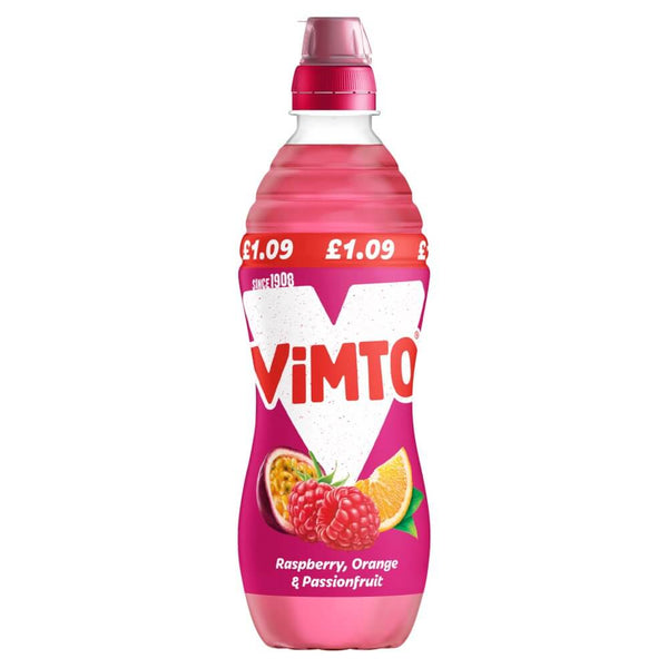 Vimto Raspberry Orange Passion Fruit No Added Sugar with Sports Cap 500ml