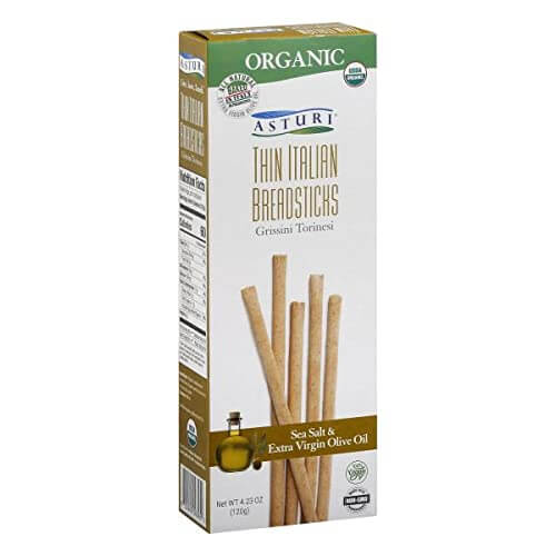 Asturi Org Breadsticks Sea Salt and Extra Virgin Olive Oil Box 120g