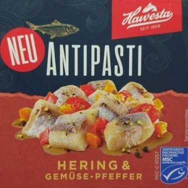 Hawesta Antipasti Hering and Gemuese Pfeffer 150g