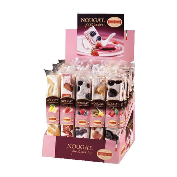 BEST BY MARCH 2025: Quaranta Summer Fruit Limone Soft Nougat Bar Pink Wrapping 100g