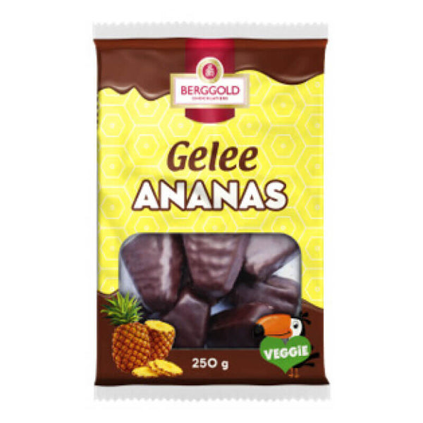 Berggold Gelee Ananas Schokoliert 250g