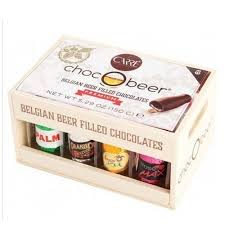 Carre Belgian Beer Filled Chocolates Wooden Crate 150g