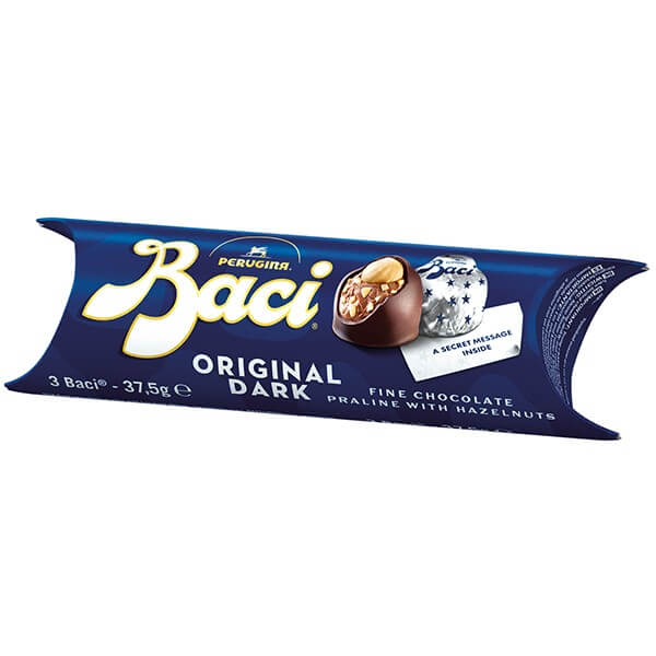 Perugina Baci 3pc Original Dark Chocolate Tube Rolls 38g