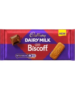 Cadbury Dairy Milk Biscoff Bar HEAT SENSITIVE ITEM. PLEASE ADD ITEM 122942 TO THE ORDER TO TRY TO PROTECT CHOCOLATES FROM HEAT DAMAGE. 95g