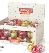 Simon Coll Hollow Milk Chocolate Hanging Ornaments Assorted Holiday Colors 12g