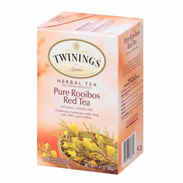 Twinings of London Rooibos Red Tea Naturally Caffeine Free (One Box of 20 Tea Bags) 40g