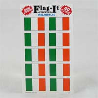 British Brands Stickers Irish Flag (10 Stickers Per Sheet) 1.5" X 1" 10g