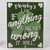 British Brands Wall Sign Murphys Law If Anything Can Go Wrong It Will 259g