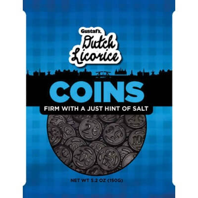 Gustafs Licorice Coins, Firm With Just A Hint Of Salt 150g