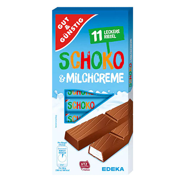 Gut and Gunstig Milk Chocolate with Cream Filling (11-Pack) (HEAT SENSITIVE ITEM - PLEASE ADD A THERMAL BOX TO YOUR ORDER TO PROTECT YOUR ITEMS 200g