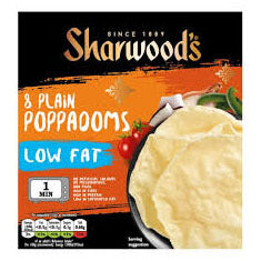 Sharwoods Poppadoms Low Fat Plain 8pk 94g