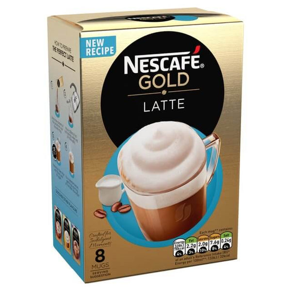 Nestle Nescafe Gold Latte Mix (Pack of 8 Sachets) 124g