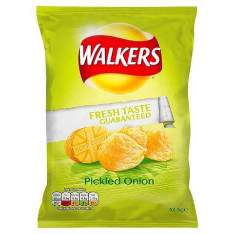 Walkers Crisps Pickled Onion Flavour 32.5g