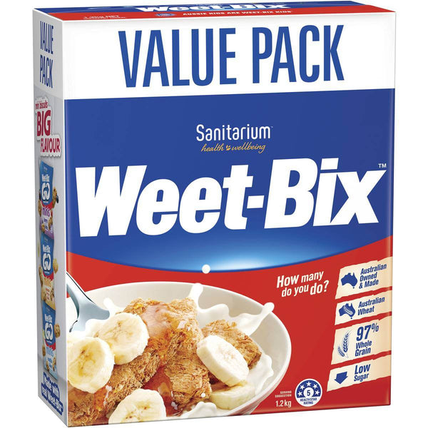 Sanitarium Weet Bix Value Pack, Australian Owned and made, Australian Wheat Wholegrain and Low in Sugar 1.12kg