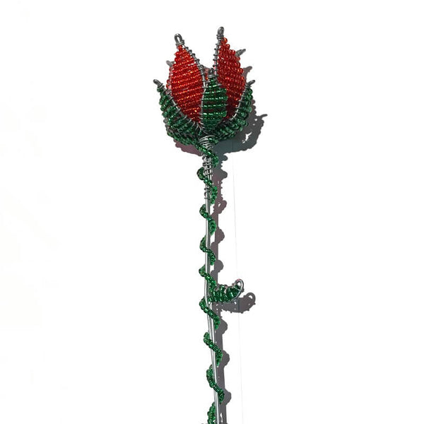 African Hut Rose Beaded Wirework (Item Contains A Single Rose) 70g
