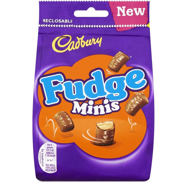 Cadbury Fudge Minis Bag (HEAT SENSITIVE ITEM - PLEASE ADD A THERMAL BOX TO YOUR ORDER TO PROTECT YOUR ITEMS 120g